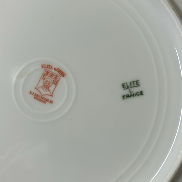 VTG Limoges France Elite Works Dish Pink Floral and Gold Trim - Picture 7 of 8